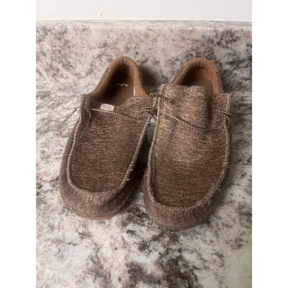 Hey Dudes Kids Wally Sport Knit Walnut  Loafers Sz 6 Youth - Picture 5 of 8